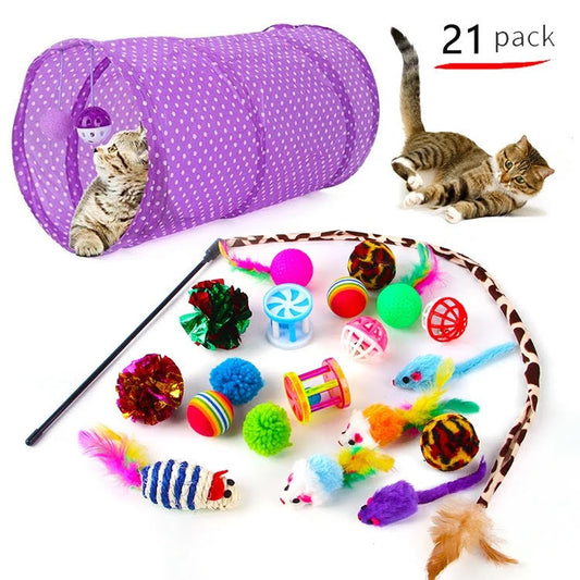 21-Piece Cat Toy Set – Keep Your Kitty Active & Happ